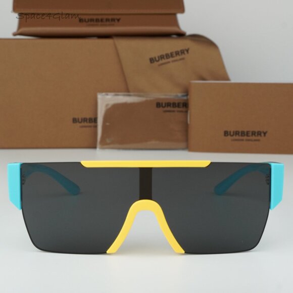 Burberry Girls Sunglasses Yellow Blue Grey Shield JB4387 405087 KIDS BRAND NEW - Picture 3 of 8